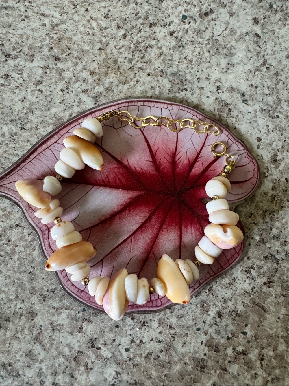 Handmade cowrie and puka shellBracelet